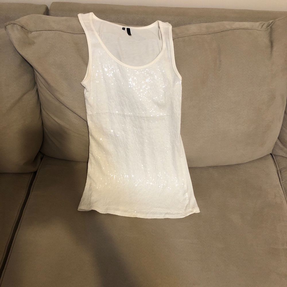 Maurices White Sequin Tank Top